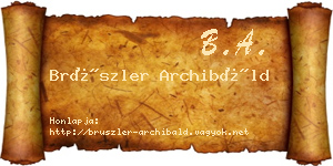 Brüszler Archibáld névjegykártya